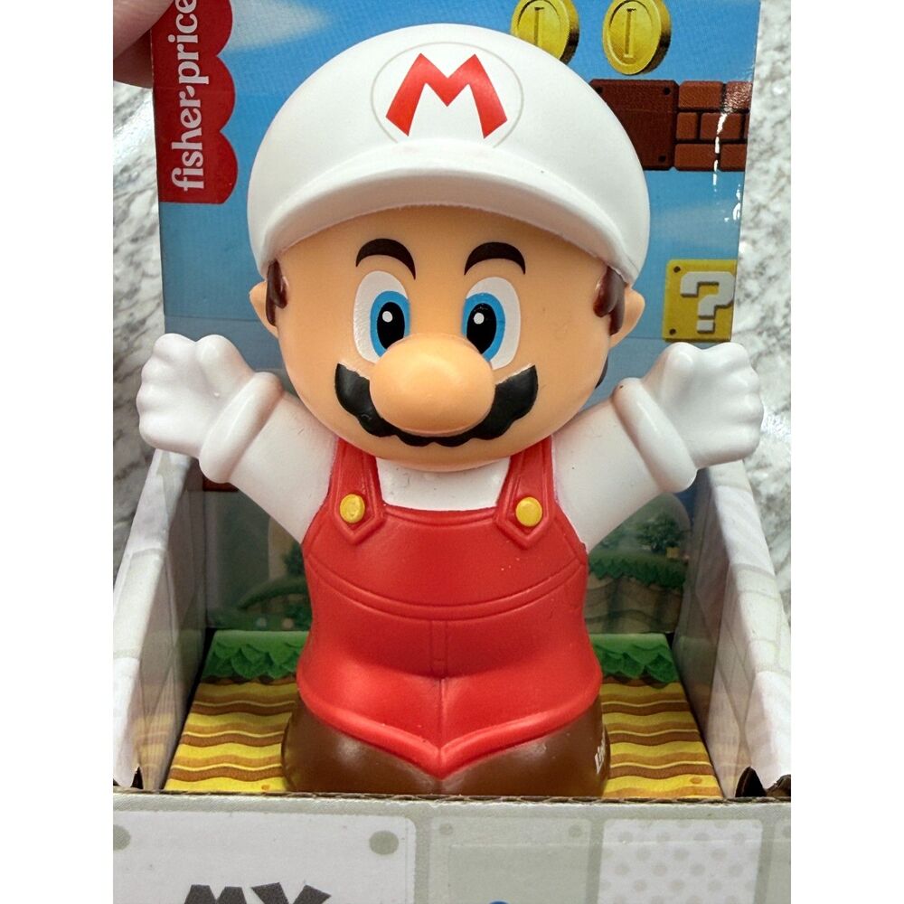 RARE Fisher Price Little People My Mario Fire Figure NEW Super Mario Galaxy - Picture 2 of 4